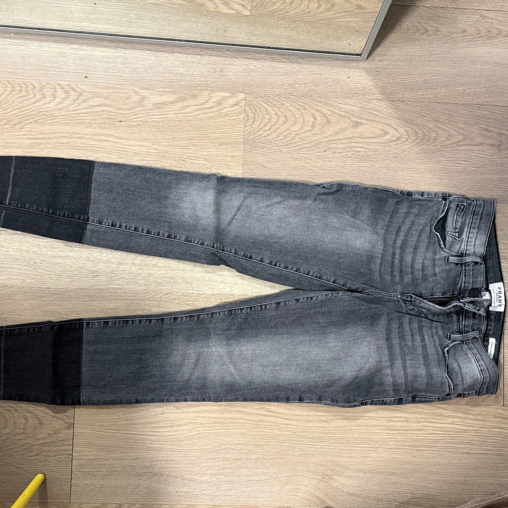 Frame Denim Grey Washed Skinny Jeans